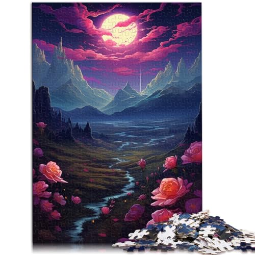2000-teiliges Puzzle für Erwachsene, Rosen und Mond, Quizspiel, 27,56 x 39,37 Zoll, anspruchsvolles Puzzlespiel und Familienspiel 2000-teiliges Puzzle für Erwachsene, Rosen und Mond, Quizspiel, 27,56 x 39,37 Zoll, anspruchsvolles Puzzlespiel und Familienspiel von SYUNFEI