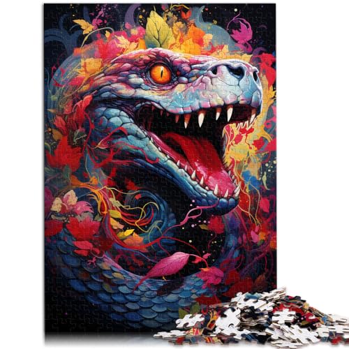 Puzzle für Erwachsene, 1000 Teile, Schlangengemälde, Denkspiel, einzigartiges Geburtstags, 26x38cm, für Teenager ab 14 Jahren von SYUNFEI