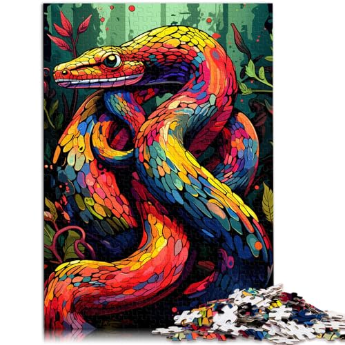 Puzzle für Erwachsene, 1000 Teile, buntes Schlangen-Kunstspielzeug, Denkspiel, Lernspiel für Geburtstag, Weihnachten, 50 x 75 cm, für 14-Jährige von SYUNFEI