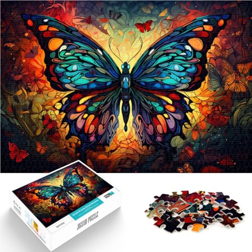 Puzzle 1000 Teile für Erwachsene Schmetterling Interessantes Puzzle zur Stressreduzierung Perfekte Dekoration 14,96 x 20,47 Zoll für Teenager ab 14 Jahren von SYUNFEI