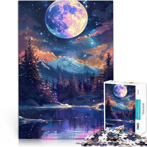 Puzzle für Erwachsene, Schneebedeckte Berge bei Nacht, Puzzles für Erwachsene, 2000 Puzzle-Spielzeug, 27.56 in x39.37 in, Graukarten-Puzzles, Lernspiel für Erwachsene und Kinder von SYUNFEI