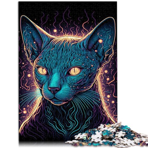 Puzzle 2000 Teile für Erwachsene Schwarzlicht-Katzen-Puzzle Lernspiele Lernspiel für Geburtstag, Weihnachten 70 x 100 cm für 14-Jährige von SYUNFEI