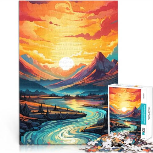 2000-teiliges Puzzle für Erwachsene, Sonnenaufgang mit Wasser, Spielzeug, Denkspiel, ganze Familie, 27,56 x 39,37 Zoll von SYUNFEI