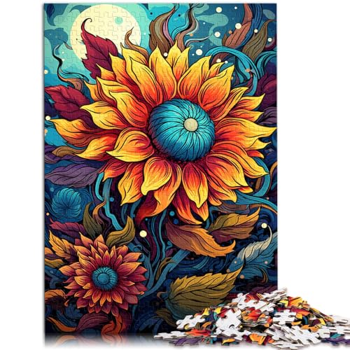 Puzzle für Erwachsene, 1000 Teile, Sonnenblumen bei Nacht, Lernspiele, Heimdekoration, Puzzle, Heimkunstdekor, 14,96 x 20,47 Zoll Puzzle für Erwachsene, 1000 Teile, Sonnenblumen bei Nacht, Lernspiele, Heimdekoration, Puzzle, Heimkunstdekor, 14,96 x 20,47 Zoll von SYUNFEI