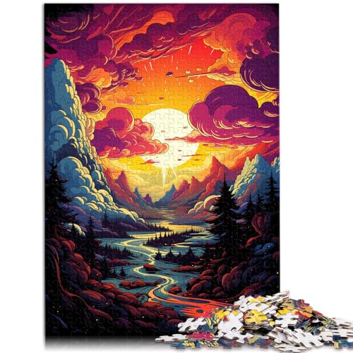 Puzzle für Erwachsene, 1000 Teile, Sonnenuntergang, Denkspiel, Familienspiel, Stressabbau, schwieriges Herausforderungspuzzle, 14,96 x 20,47 Zoll von SYUNFEI