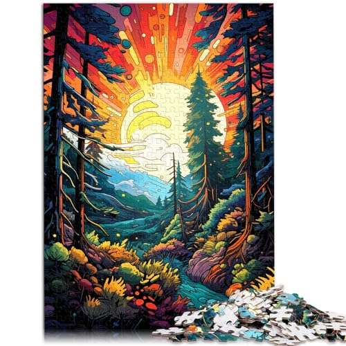 Puzzle mit 1000 Teilen für Erwachsene, Sonnenuntergangsdschungel, Stressabbau-Spielzeug, Herausforderung für die Gehirnintelligenz, süchtig machendes Spielzeug,38x52cm, von SYUNFEI