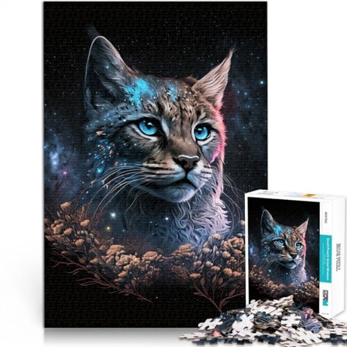 Puzzle für Erwachsene, 1000 Teile, Space Lynx, schwierig, Wanddekoration, einzigartiges Geburtstags, 14,96 x 20,47 Zoll von SYUNFEI