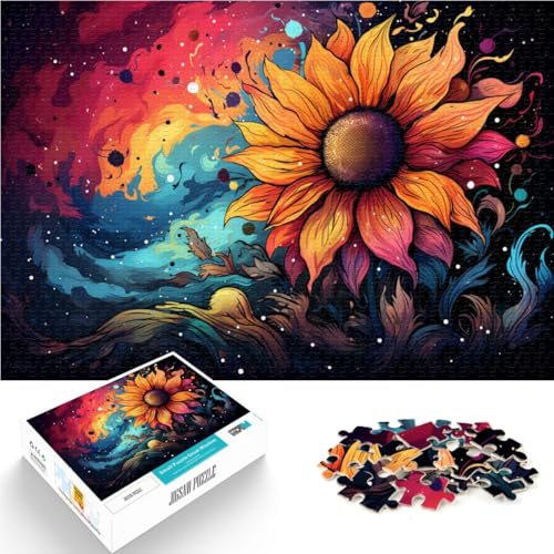 Puzzle für Erwachsene, 1000 Teile, Sternenhimmel, Sonnenblumen, Puzzle für Lernspiele, Herausforderungsspielzeug, 50 x 75 cm, für 14-Jährige Puzzle für Erwachsene, 1000 Teile, Sternenhimmel, Sonnenblumen, Puzzle für Lernspiele, Herausforderungsspielzeug, 50 x 75 cm, für 14-Jährige von SYUNFEI