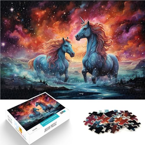Puzzle für Erwachsene, 1000 Teile, Sternenhimmel-Pferd, Lernspiel, Herausforderungsspielzeug, Gedächtnisverbesserung, 50 x 75 cm, für 14-Jährige von SYUNFEI