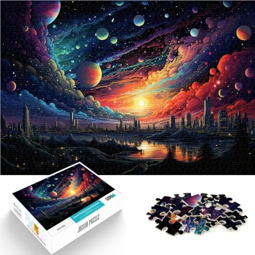 Puzzle 1000 Teile für Erwachsene Sternenhimmelstadt für Puzzle 10,27 Zoll x 14,96 Zoll Familienspiel Stressabbau Schwieriges Herausforderungspuzzle Puzzle 1000 Teile für Erwachsene Sternenhimmelstadt für Puzzle 10,27 Zoll x 14,96 Zoll Familienspiel Stressabbau Schwieriges Herausforderungspuzzle von SYUNFEI