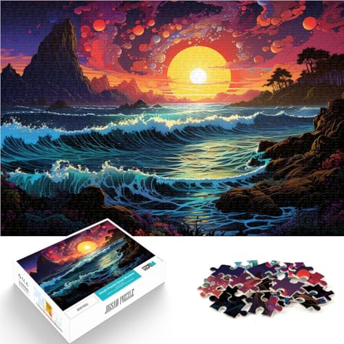 Puzzle für Erwachsene, 1000 Teile, Strand unter Sonnenuntergang, Lernspiele, Heimdekoration, Puzzle, Heimkunstdekor, 14,96 x 20,47 Zoll von SYUNFEI