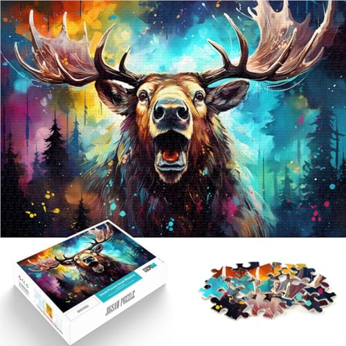 1000-teiliges Puzzle für Erwachsene, Tier-Elch-Puzzle, Spiele, Spielzeug, Geschenk, 14,96 x 20,47 Zoll, Lernspiel für Geburtstag, Weihnachten 1000-teiliges Puzzle für Erwachsene, Tier-Elch-Puzzle, Spiele, Spielzeug, Geschenk, 14,96 x 20,47 Zoll, Lernspiel für Geburtstag, Weihnachten von SYUNFEI