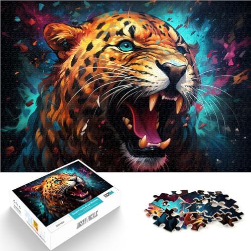 Puzzle für Erwachsene, 1000 Teile, buntes Tier, Gepard, Spielzeug, Denkspiel, Lernspiel für Geburtstag, Weihnachten,38x52cm von SYUNFEI