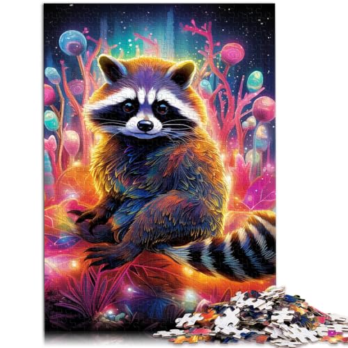 Puzzle 1000 Teile für Erwachsene Tier-Waschbär-Denkspiel ganze Familie 10,27 Zoll x 14,96 Zoll für Teenager ab 14 Jahren von SYUNFEI