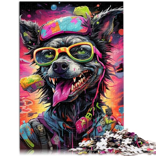 Puzzle für Erwachsene, 1000 Teile, Tier-Puzzle, Bunte Hunde, Spielzeug, Denkspiel, Weihnachtswunschliste mit Weihnachtsmann, 19,7 x 29,5 Zoll, von SYUNFEI