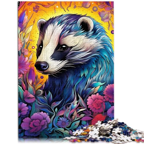 Puzzle für Erwachsene, Tiere, Honigdachs, Puzzle 1000 Teile für Erwachsene, 19.7 x29.5 Zoll Holzbrettpuzzle, geeignet für Erwachsene, Denkspiel Puzzle für Erwachsene, Tiere, Honigdachs, Puzzle 1000 Teile für Erwachsene, 19.7 x29.5 Zoll Holzbrettpuzzle, geeignet für Erwachsene, Denkspiel von SYUNFEI
