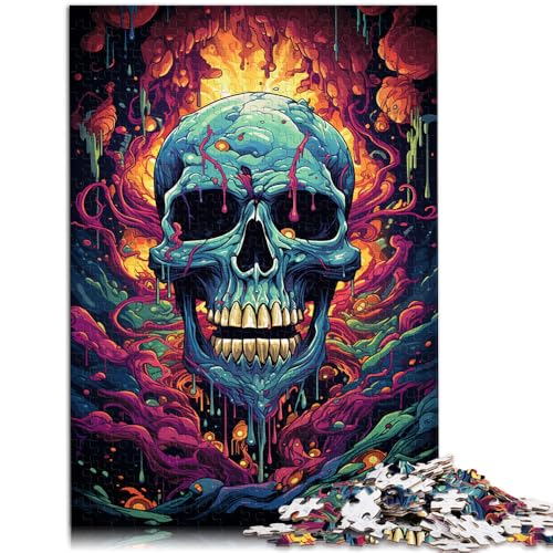 2000-teiliges Puzzle für Erwachsene, Psychedelischer Totenkopf, anspruchsvolles Spiel, Puzzle, Lernspiel für Geburtstag, Weihnachten, 27,56 x 39,37 Zoll von SYUNFEI