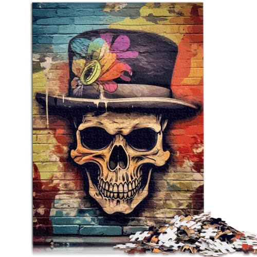 1000-teiliges Puzzle für Erwachsene, Totenkopf-Puzzle im Basquiat-Stil, praktisches Spiel, tolles Geschenk für Spiele, 19,7 x 29,5 Zoll, für Teenager ab 14 Jahren von SYUNFEI