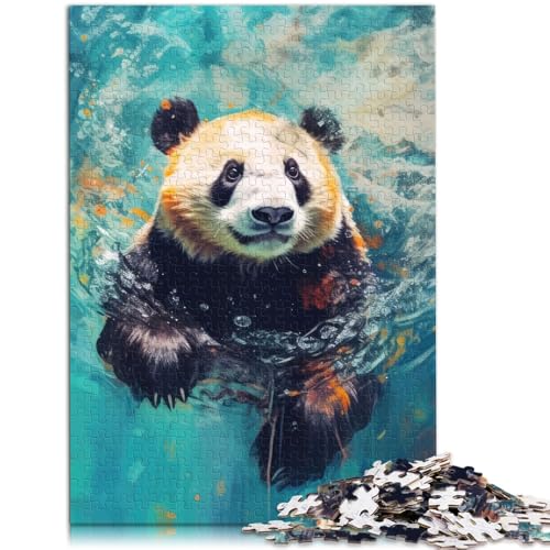 Puzzle 1000 Teile für Erwachsene Unterwasser-Panda-Puzzle Lernspiele Stressabbau Staycation Zeitvertreib 10,27 Zoll x 14,96 Zoll für 14-Jährige von SYUNFEI
