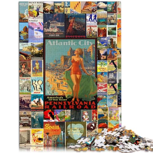 Puzzle für Erwachsene, Vintage-Reise-Wandkunst-Puzzles für Erwachsene, 2000 Teile, 70 x 100 cm, graue Kartenpuzzles für 14-Jährige, schwierig und herausfordernd Puzzle für Erwachsene, Vintage-Reise-Wandkunst-Puzzles für Erwachsene, 2000 Teile, 70 x 100 cm, graue Kartenpuzzles für 14-Jährige, schwierig und herausfordernd von SYUNFEI