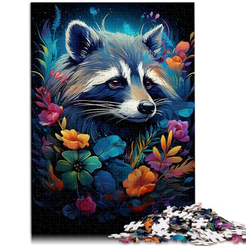 Puzzle für Erwachsene, 1000 Teile, Waschbär-Familien-Aktivitätspuzzle, einzigartige Geburtstags, 50 x 75 cm, für Teenager ab 14 Jahren von SYUNFEI