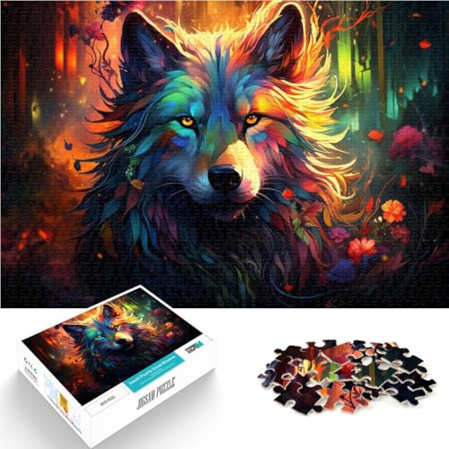 Puzzle für Erwachsene, 1000 Teile, Wolf, Lernspiele für Zuhause, DIY-Spielzeug, Herausforderung für die Gehirnintelligenz, süchtig machendes Spielzeug, 50 x 75 cm, von SYUNFEI