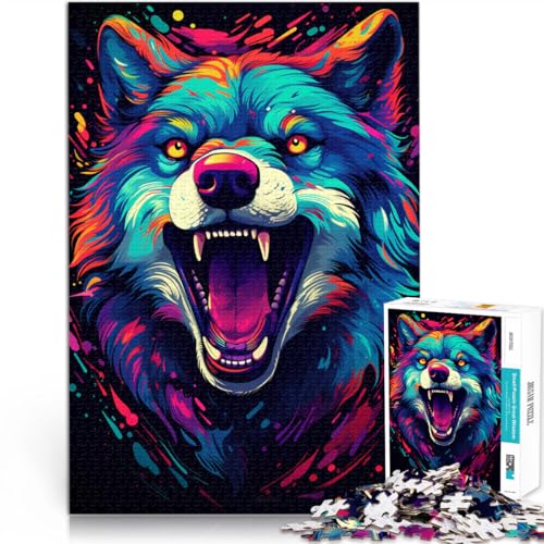 Puzzle für Erwachsene, 1000 Teile, Wütender Husky, Puzzlespiel, 10,27 x 14,96 Zoll, Weihnachtspuzzle-Geschenke für Teenager ab 14 Jahren von SYUNFEI
