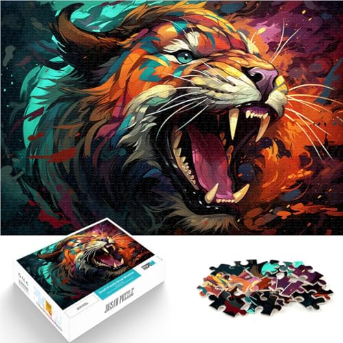 Puzzle für Erwachsene, Wütender Tiger, 1000 Teile, für Erwachsene und Kinder, 50 x 75 cm, Holzbrettpuzzle, geeignet für Erwachsene, Geschenk zum Geburtstag Puzzle für Erwachsene, Wütender Tiger, 1000 Teile, für Erwachsene und Kinder, 50 x 75 cm, Holzbrettpuzzle, geeignet für Erwachsene, Geschenk zum Geburtstag von SYUNFEI