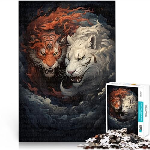 Puzzle für Erwachsene mit 1000 Teilen, Ying Yang, Drache und Tiger, Spielzeug, Denkspiel, tolles Geschenk für Spiele, 26x38cm, für Teenager ab 14 Jahren von SYUNFEI