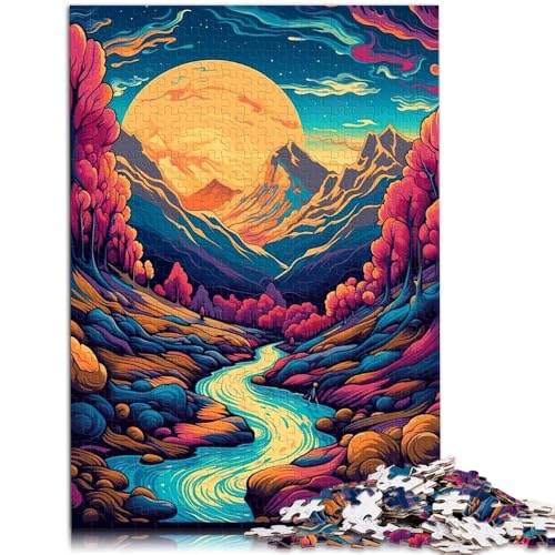 Puzzle für Erwachsene, 2000 Teile, abstrakte Kunst, Tal, Fluss, Lernspiele für Zuhause, DIY-Spielzeug für die Heimdekoration, 27,56 x 39,37 Zoll, für Teenager ab 14 Jahren von SYUNFEI
