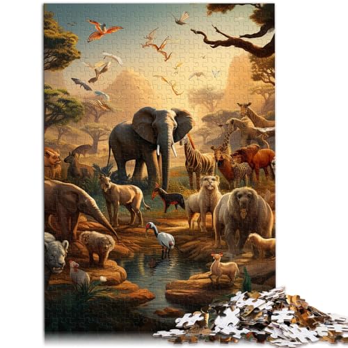 1000-teiliges Puzzle für Erwachsene, afrikanische Tiere, Lernspiel, Herausforderungsspielzeug, Lernspiel für Geburtstag, Weihnachten, 14,96 x 20,47 Zoll von SYUNFEI