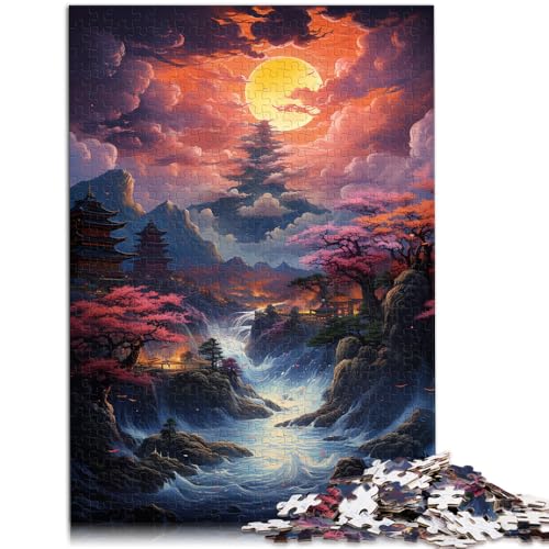 Puzzle 1000 Teile für Erwachsene Asiatischer Abendnebel für Puzzle ganze Familie 10,27 Zoll x 14,96 Zoll für Teenager ab 14 Jahren von SYUNFEI