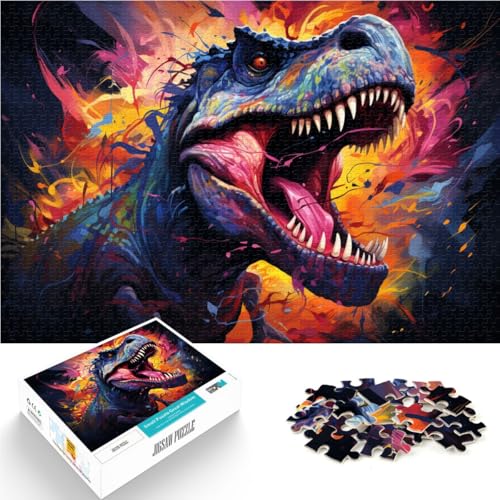 Puzzle für Erwachsene, 1000 Teile, bunt, Synthwave-Dinosaurier, Heimdekoration, Puzzlespielzeug, Weihnachtspuzzle, Geschenke,38x52cm, für Teenager ab 14 Jahren Puzzle für Erwachsene, 1000 Teile, bunt, Synthwave-Dinosaurier, Heimdekoration, Puzzlespielzeug, Weihnachtspuzzle, Geschenke,38x52cm, für Teenager ab 14 Jahren von SYUNFEI