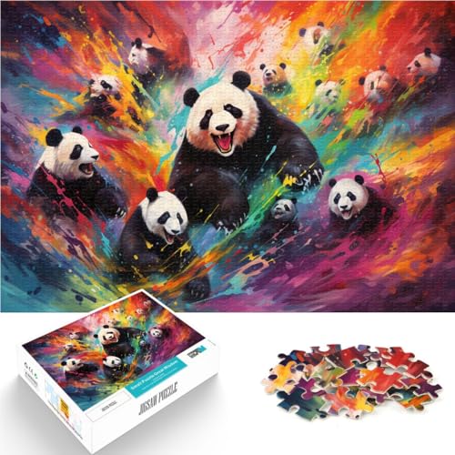 1000-teiliges Puzzle für Erwachsene, Farbpanda, Quizspiel, 38x52 cm, Weihnachtswunschliste mit Weihnachtsmann für Teenager ab 14 Jahren von SYUNFEI