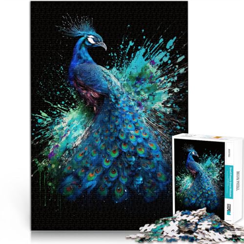 Puzzle für Erwachsene, 1000-teiliges Kunst-Pfauen-Puzzle – anspruchsvolles Spiel, tolles Geschenk für Spiele, 19,7 x 29,5 Zoll, für Teenager ab 14 Jahren von SYUNFEI