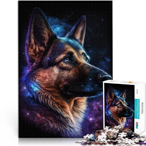 1000-teiliges Puzzle für Erwachsene, Galaxie, Deutscher Schäferhund, Dekomprimierendes, intellektuelles Lernspielzeug, 19,7 x 29,5 Zoll, von SYUNFEI