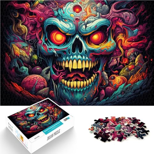 Puzzle für Erwachsene, 2000 Teile, buntes Synthwave-Monster, Lernspielzeug, Familienspiele, verbessert das Gedächtnis, 27,56 x 39,37 Zoll Puzzle für Erwachsene, 2000 Teile, buntes Synthwave-Monster, Lernspielzeug, Familienspiele, verbessert das Gedächtnis, 27,56 x 39,37 Zoll von SYUNFEI