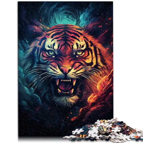 Puzzle für Erwachsene mit 1000 Teilen, bunter Tiger, Denkspiel für 14-Jährige, ganze Familie, 50 x 75 cm von SYUNFEI