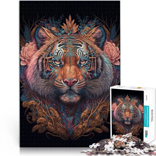 1000-teiliges Puzzle Erwachsene, Tigerspiel, Spielzeug, Herausforderung der Gehirnintelligenz, süchtig machendes Spielzeug,38x52cm, Teenager ab 14 Jahren von SYUNFEI