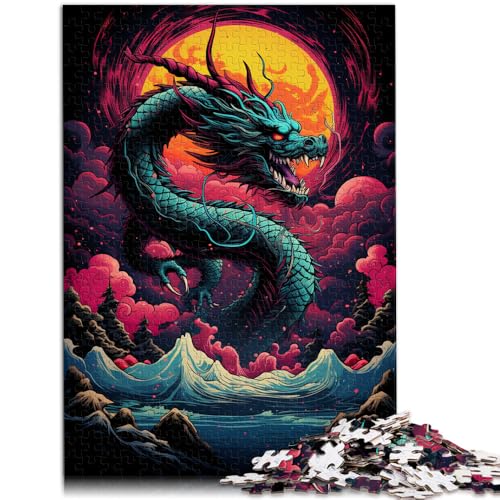 1000-teiliges Puzzle für Erwachsene, chinesischer Drache über Regenbogen, lustige Spiele, Lernspiel für Geburtstag, Weihnachten, 19,7 x 29,5 Zoll von SYUNFEI