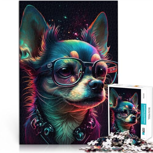 Puzzle für Erwachsene, 1000 Teile, Cosmic Chihuahua-Brille, Denkspiel zur Heimdekoration, 50 x 75 cm, für Teenager ab 14 Jahren von SYUNFEI