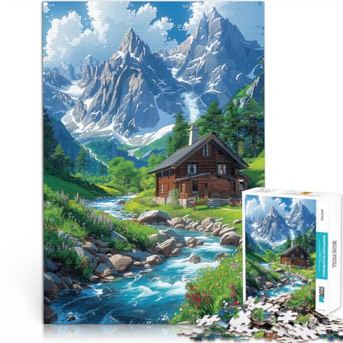 2000-teiliges Puzzle für Erwachsene Eine Stadt unter den schneebedeckten Bergen Lernspielzeug Weihnachtspuzzle Geschenke 27,56 Zoll x 39,37 Zoll von SYUNFEI