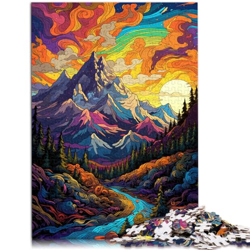Puzzle für Erwachsene mit 1000 Teilen, farbenfrohe Berge mit Sonnenuntergang, Denkspiel mit passendem Poster und Quizblatt,38x52cm Puzzle für Erwachsene mit 1000 Teilen, farbenfrohe Berge mit Sonnenuntergang, Denkspiel mit passendem Poster und Quizblatt,38x52cm von SYUNFEI