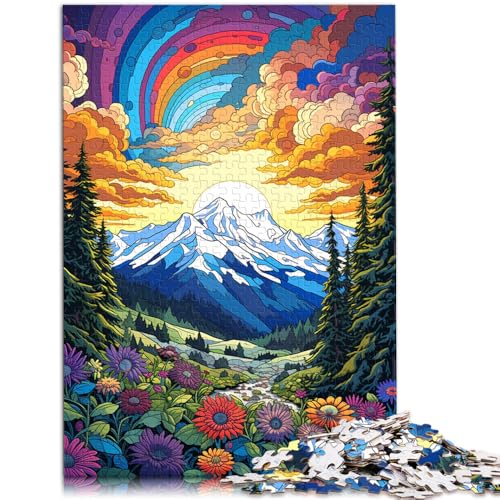 2000-teiliges Puzzle für Erwachsene, farbenfrohe Sonnenuntergangsberge, Spielzeug, Denkspiel, tolle Geschenke und Spielzeuge, 27,56 x 39,37 Zoll, für Teenager ab 14 Jahren von SYUNFEI