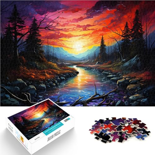 Puzzle für Erwachsene, farbenfroher Sonnenuntergangsdschungel, 1000 Teile, 50 x 75 cm, Holzbrettpuzzle für Erwachsene und Kinder ab 14 Jahren, Lernpuzzle, Familienspiel Puzzle für Erwachsene, farbenfroher Sonnenuntergangsdschungel, 1000 Teile, 50 x 75 cm, Holzbrettpuzzle für Erwachsene und Kinder ab 14 Jahren, Lernpuzzle, Familienspiel von SYUNFEI