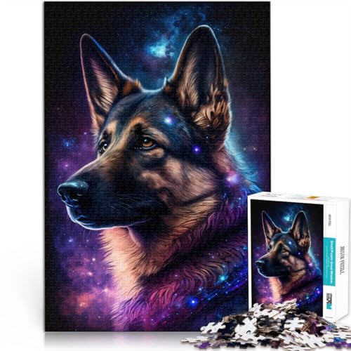 Puzzle für Erwachsene mit 1000 Teilen, Galaxie, Deutscher Schäferhund, schwieriges Puzzle, Weihnachtspuzzle, Geschenke, 19,7 x 29,5 Zoll, von SYUNFEI