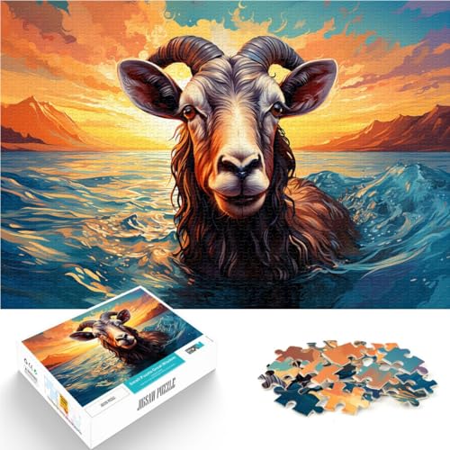 Puzzle für Erwachsene, 2000 Teile, farbiges Ziegenmuster, jedes Teil ist einzigartig – anspruchsvolles Familienspiel, 60 x 100 cm von SYUNFEI