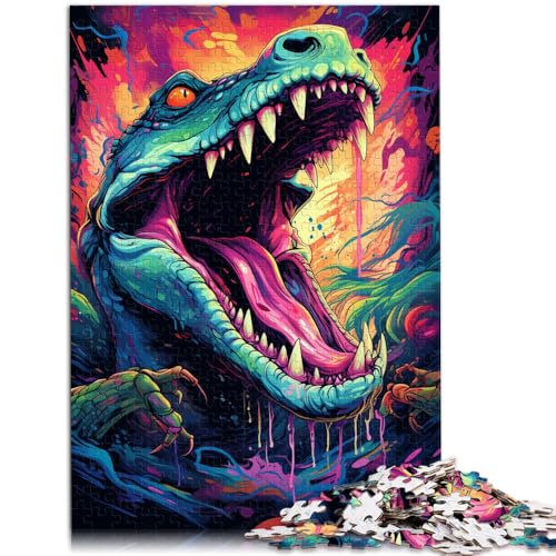 1000-teiliges Puzzle für Erwachsene, farbiges Krokodil, Lernspiel, Herausforderungsspielzeug, Lernspiel für Geburtstag, Weihnachten, 19,7 x 29,5 Zoll von SYUNFEI