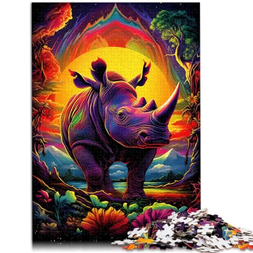 Puzzle für Erwachsene, farbiges Nashorn, Puzzle für Erwachsene und Kinder, 1000 Teile, 50 x 75 cm, Holzbrettpuzzle, geeignet für Erwachsene, Denkspiel Puzzle für Erwachsene, farbiges Nashorn, Puzzle für Erwachsene und Kinder, 1000 Teile, 50 x 75 cm, Holzbrettpuzzle, geeignet für Erwachsene, Denkspiel von SYUNFEI