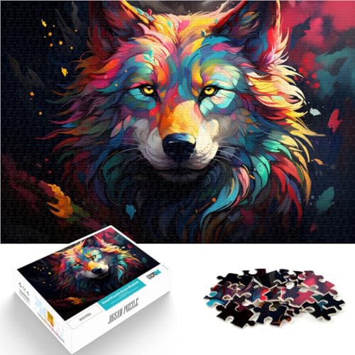 1000-teiliges Puzzle für Erwachsene, hübscher Wolf, Lernspiel, Herausforderungsspielzeug, Lernspiel für Geburtstag, Weihnachten, 26x38cm, für 14-Jährige von SYUNFEI